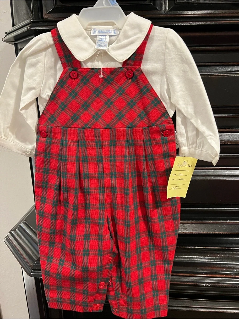Sophie Dess Classic Red & Green Plaid Infant Overalls